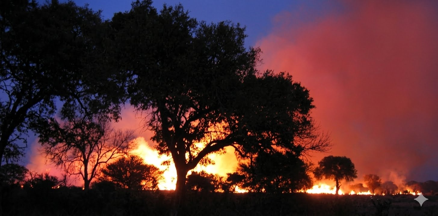Savanna fire burning 600x300